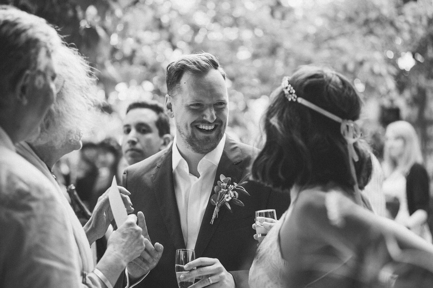 Bride and groom celebrating at Villa Almanita, Sitges destination wedding - Barcelona Wedding Photographer