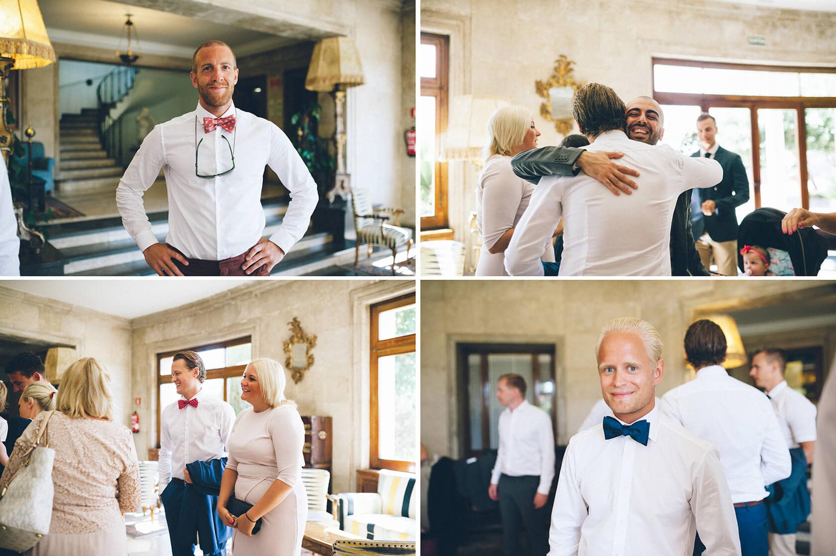 Groom and groomsmen getting ready for wedding in S'Agaro, Spain. - Barcelona Wedding Photographer