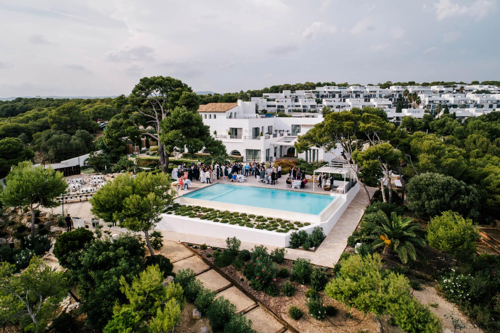 Poolside at Masia Casa del Mar wedding venue - Barcelona Wedding Photographer