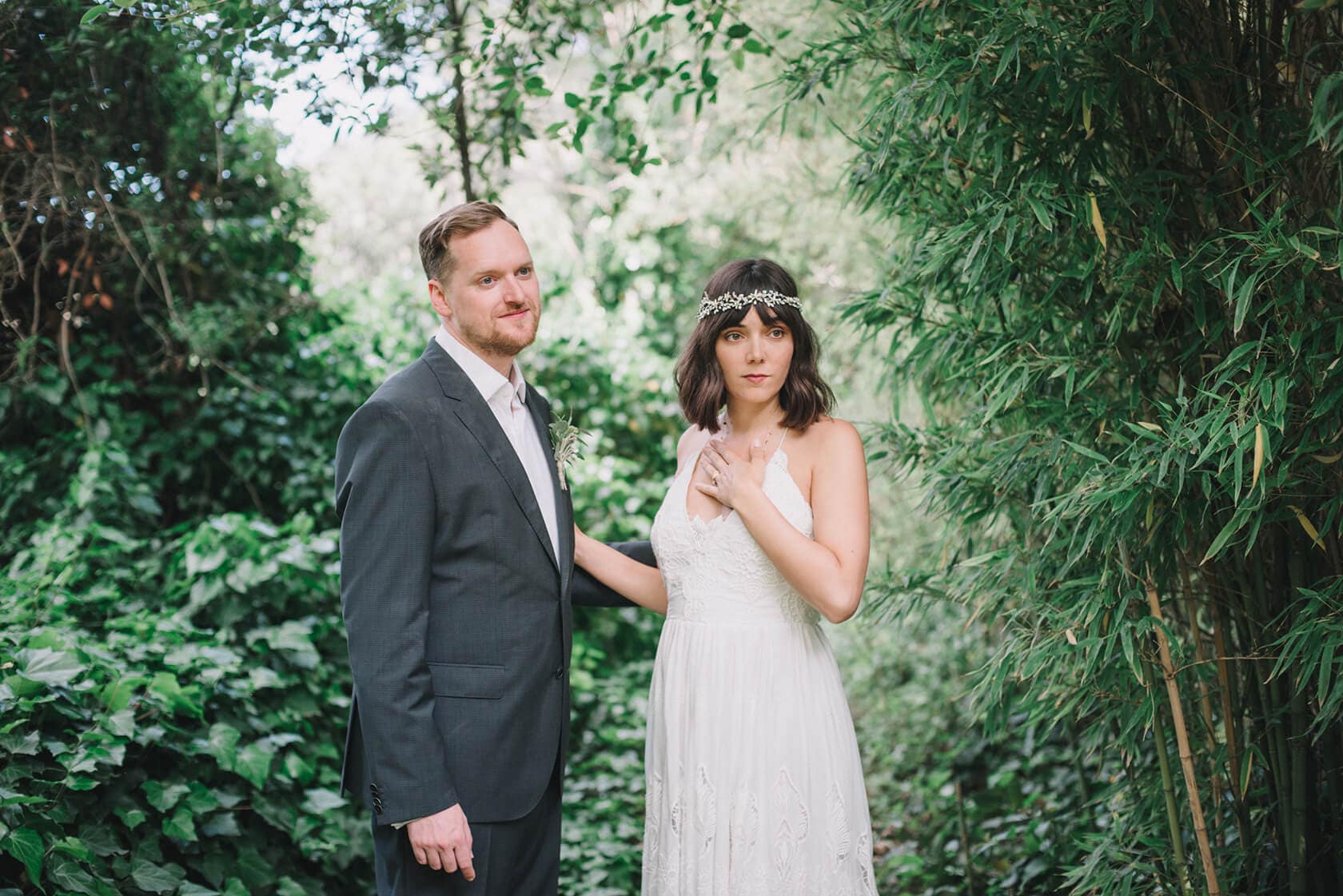 Bride and groom at Villa Almanita, Sitges destination wedding. - Barcelona Wedding Photographer