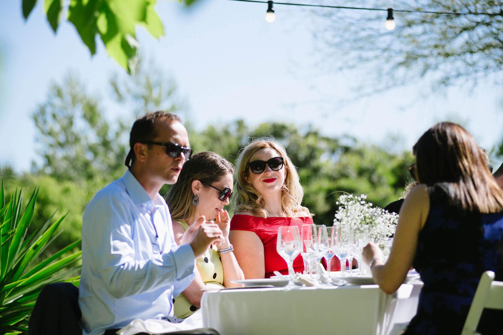 Wedding guests at Casanova Estate enjoying an outdoor reception. - Barcelona Wedding Photographer