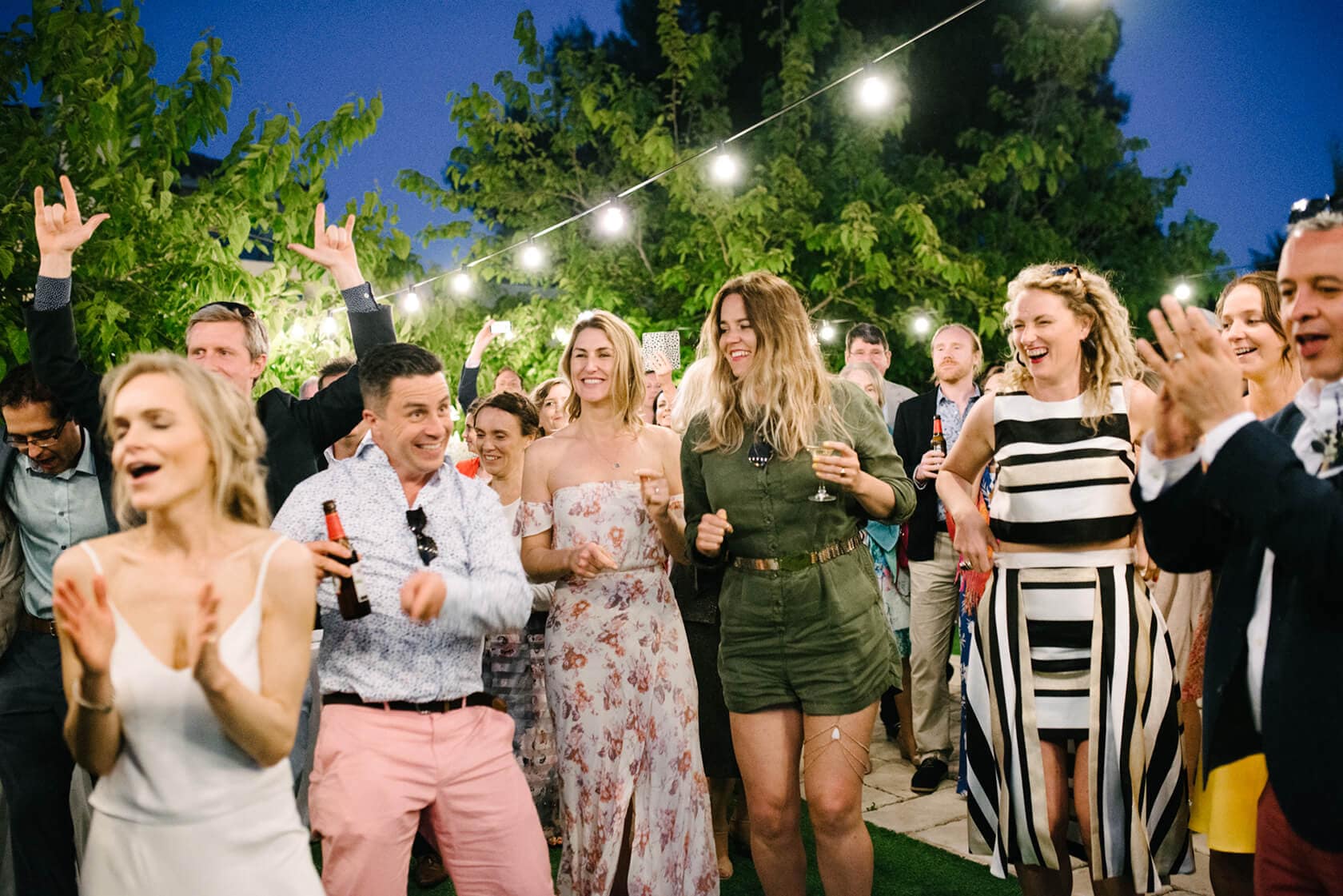 Guests dancing at a wedding reception at Casanova Estate wedding venue - Barcelona Wedding Photographer