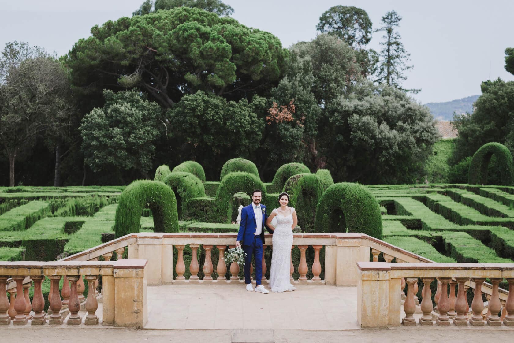 Wedding couple at Parc del Laberint d'Horta Barcelona, Spain - Barcelona Wedding Photographer