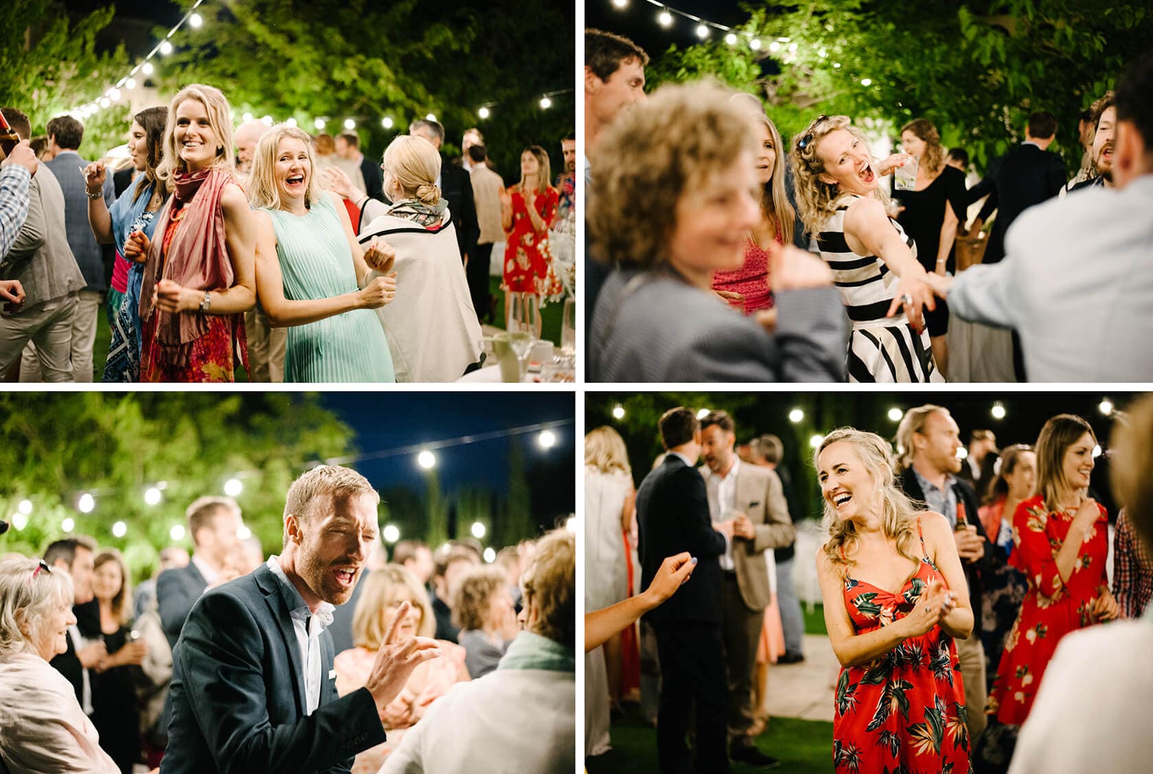 Wedding guests dancing and celebrating at Casanova Estate wedding venue - Barcelona Wedding Photographer