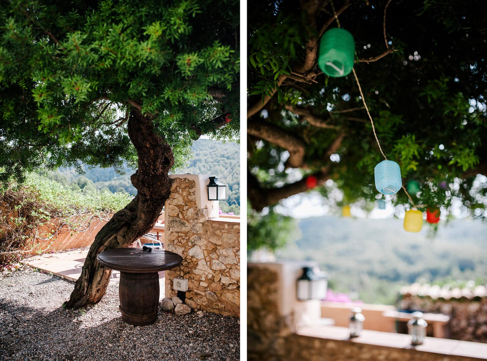 Hayley and Mark, a bride and groom, walk hand-in-hand at their wedding. - Barcelona Wedding Photographer