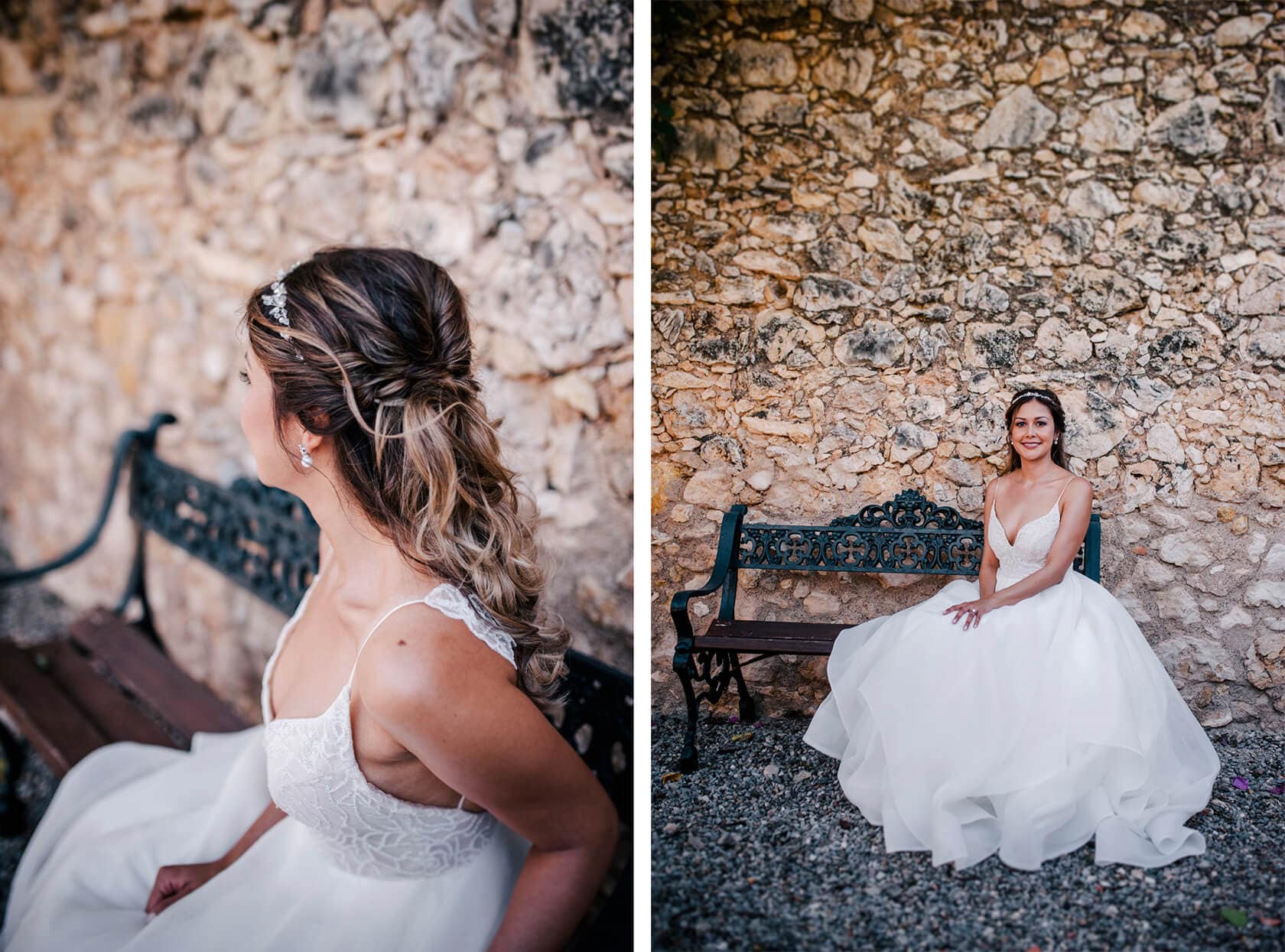 Hayley and Mark, a bride and groom, walk hand-in-hand at their wedding. - Barcelona Wedding Photographer