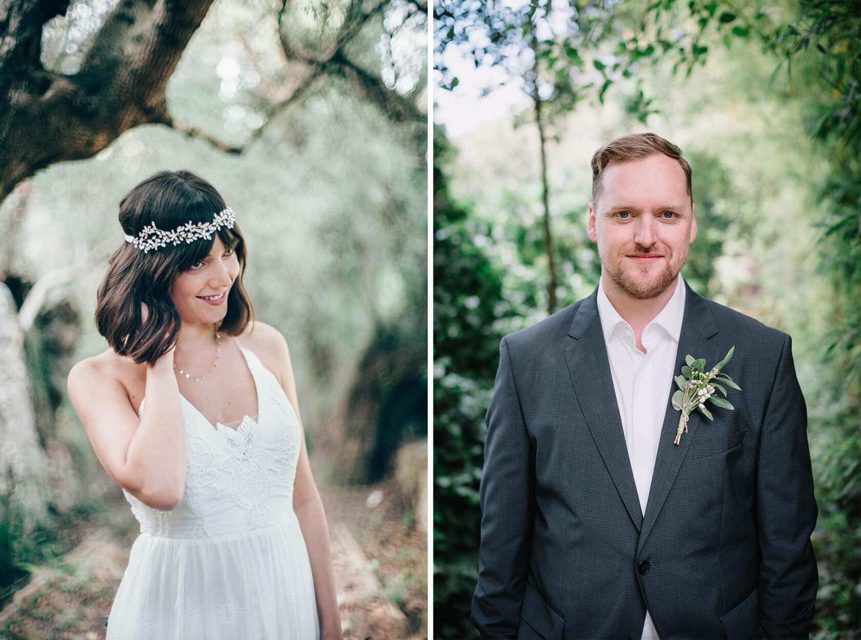 Bride and groom portraits at Villa Almanita, Sitges destination wedding - Barcelona Wedding Photographer