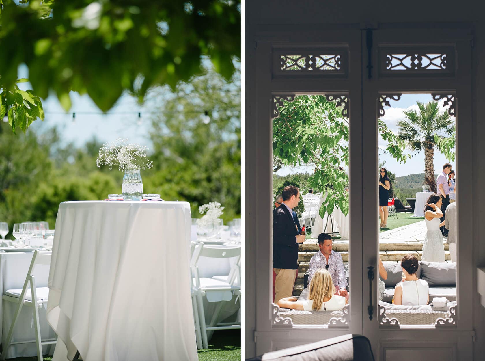 Outdoor wedding reception setup at Casanova Estate wedding venue. - Barcelona Wedding Photographer