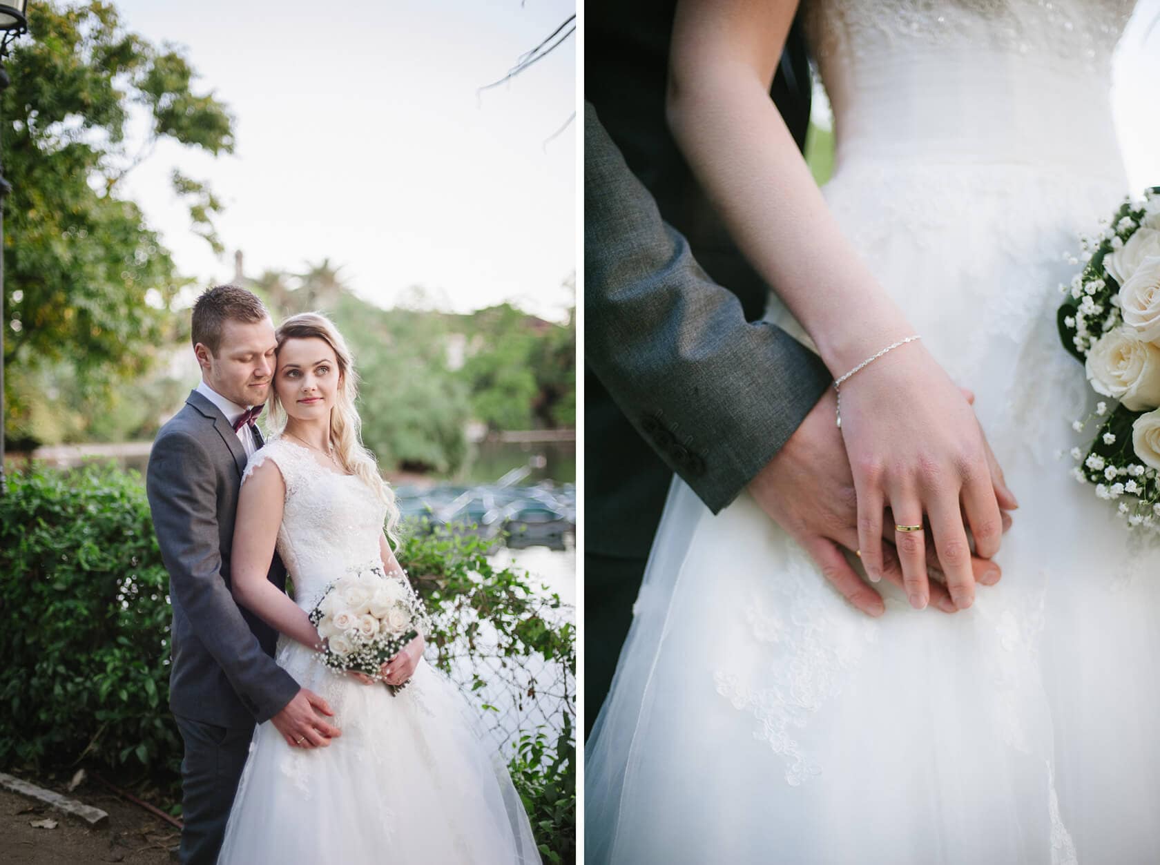 Bride and groom holding hands, Barcelona wedding photographer - Barcelona Wedding Photographer