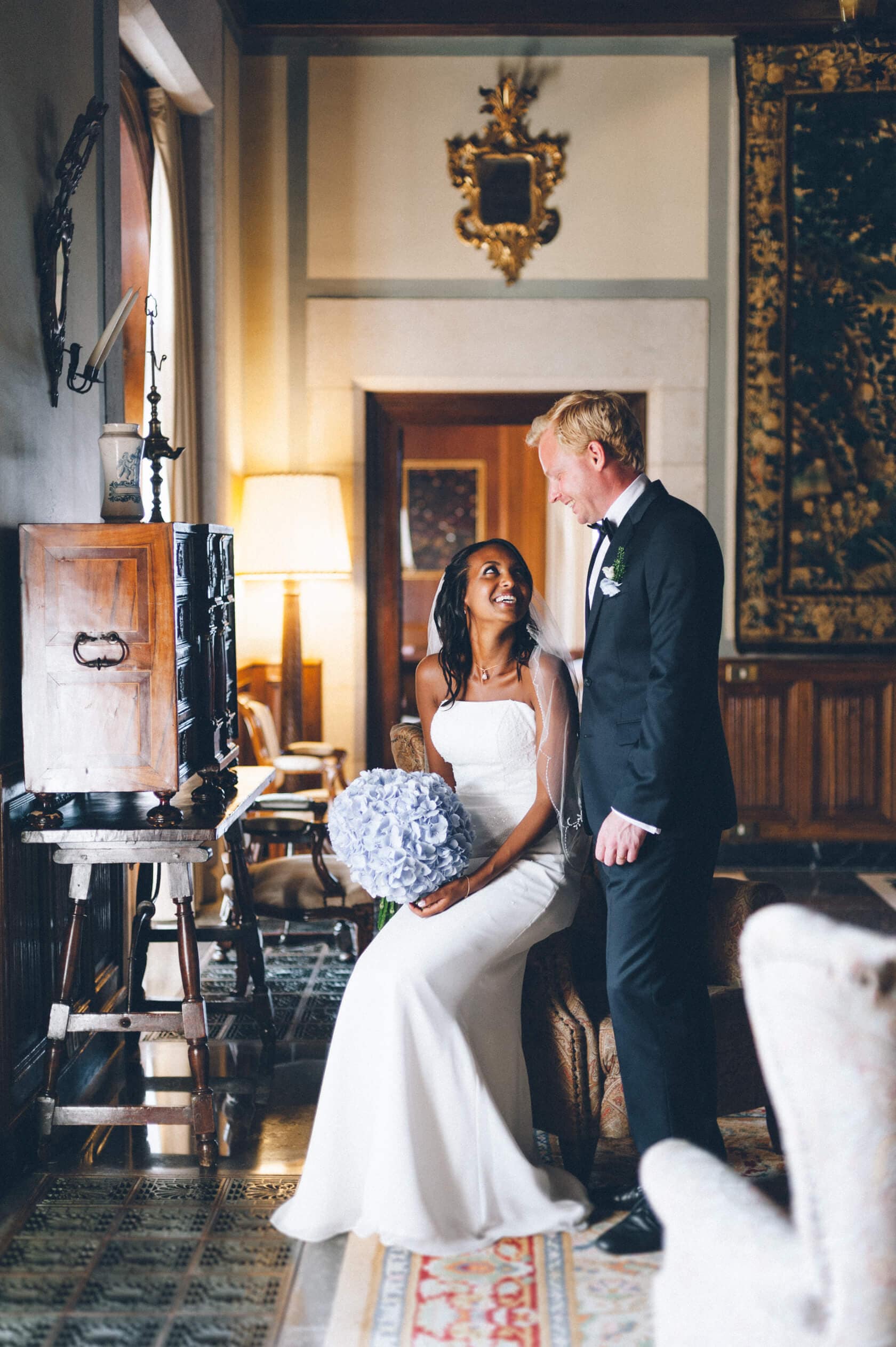 Tsega and Anders wedding portrait in S'Agaro, Spain - Barcelona Wedding Photographer