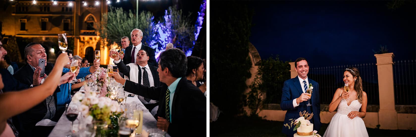 Hayley and Mark, a bride and groom, walk hand-in-hand at their wedding. - Barcelona Wedding Photographer