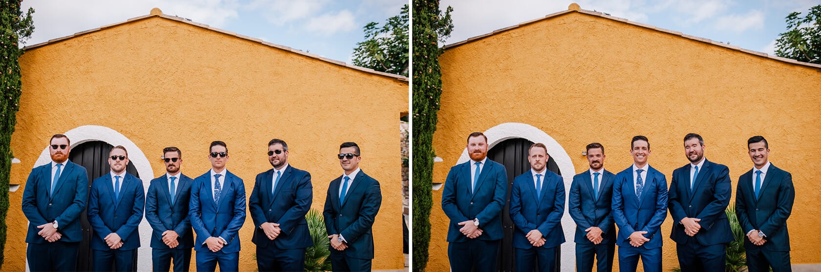 Hayley and Mark, a bride and groom, walk hand-in-hand at their wedding. - Barcelona Wedding Photographer
