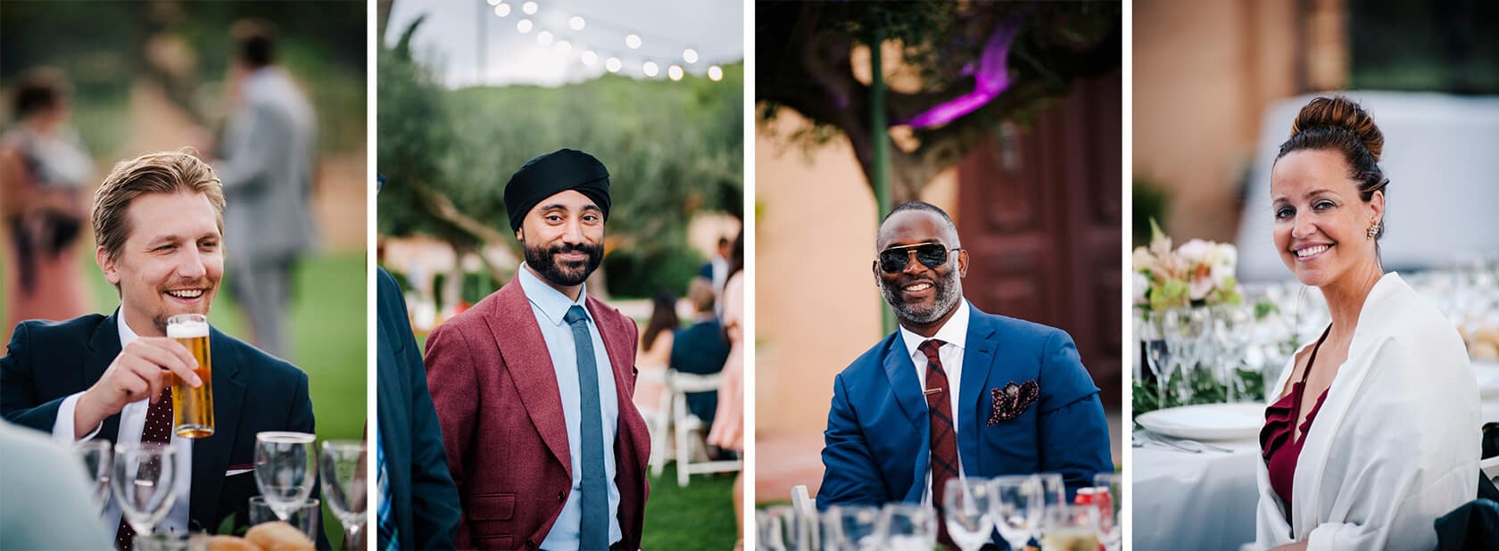 Hayley and Mark, a bride and groom, walk hand-in-hand at their wedding. - Barcelona Wedding Photographer