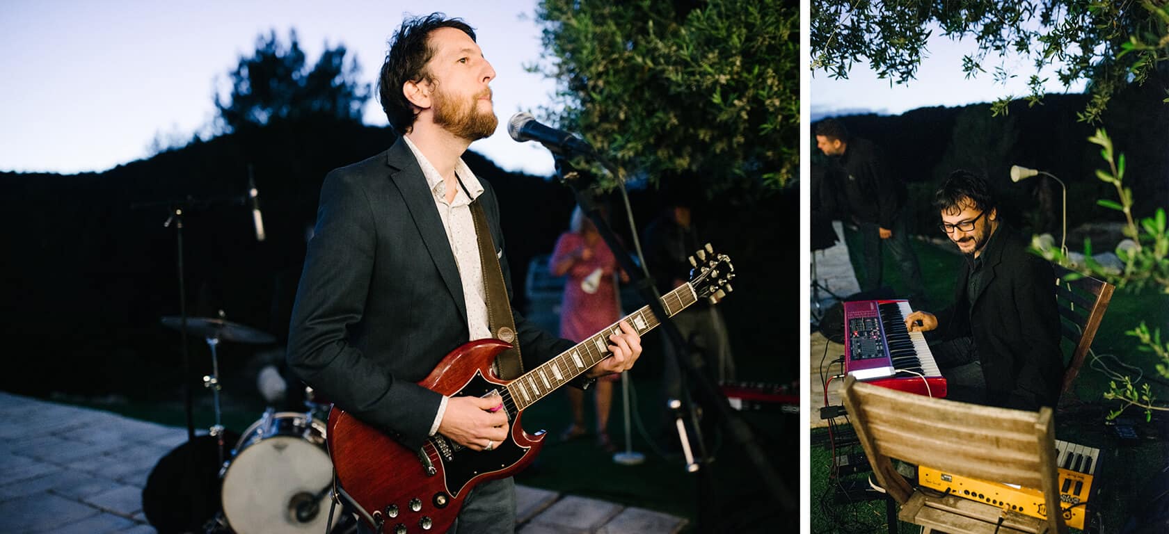 Musicians performing at a wedding at Casanova Estate wedding venue - Barcelona Wedding Photographer