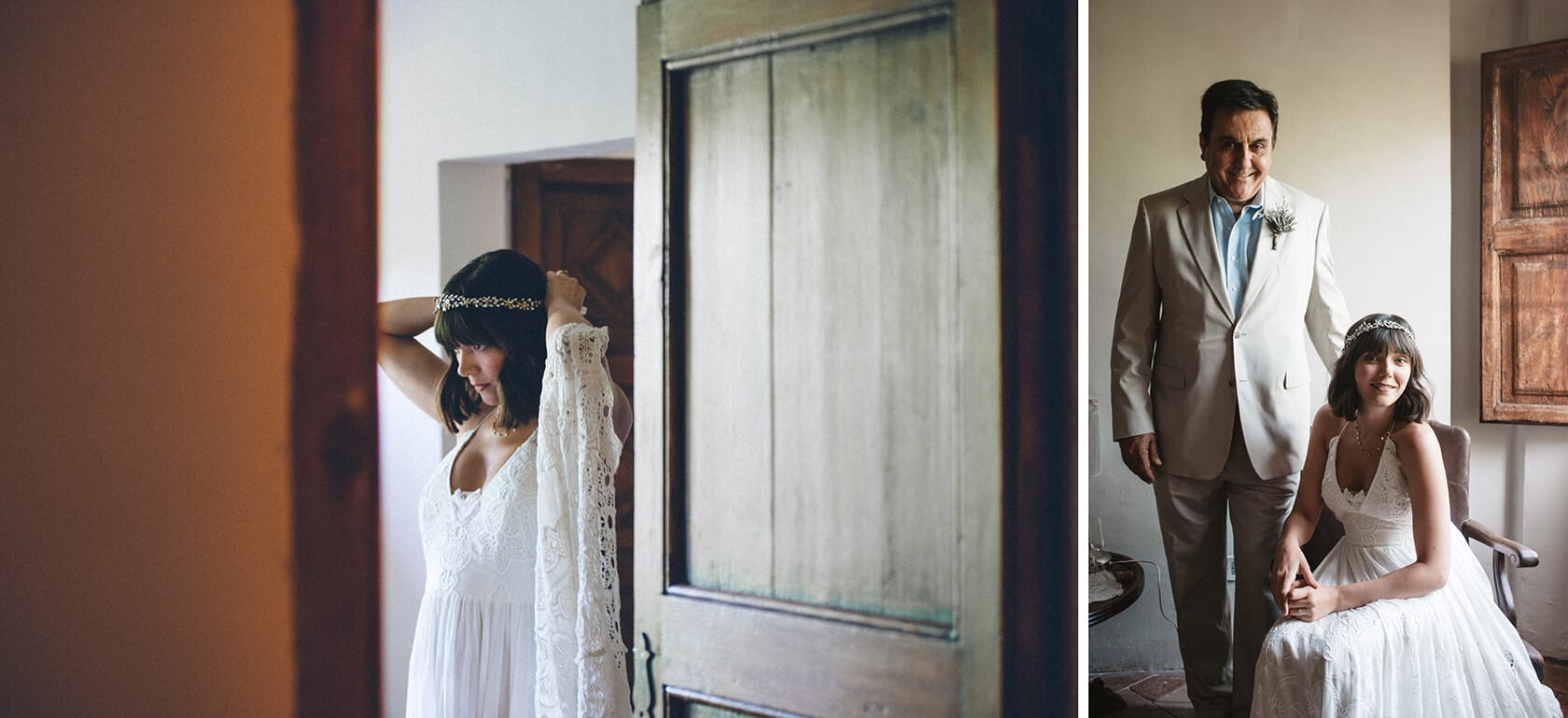 Bride getting ready at Villa Almanita, Sitges destination wedding - Barcelona Wedding Photographer