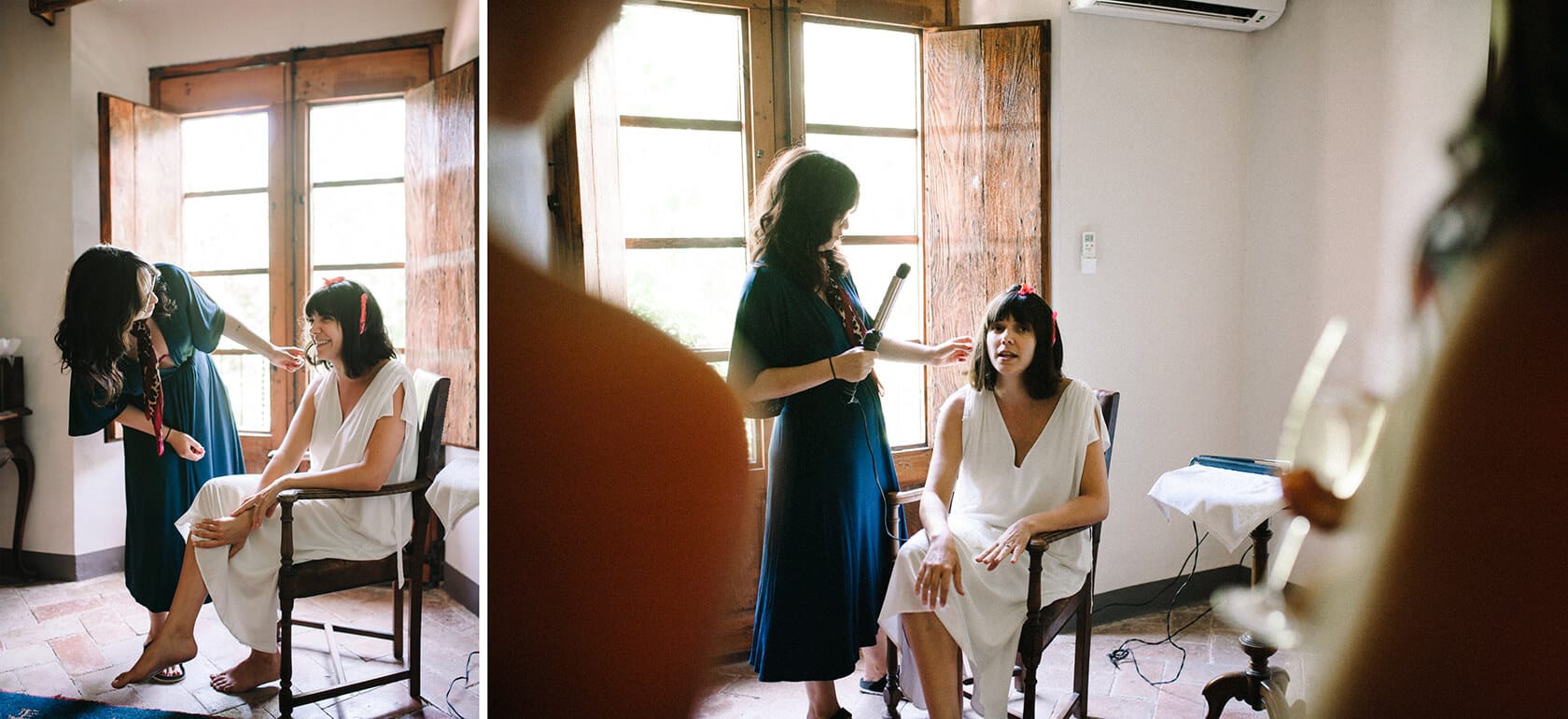 Bride getting ready at Villa Almanita, Sitges destination wedding - Barcelona Wedding Photographer