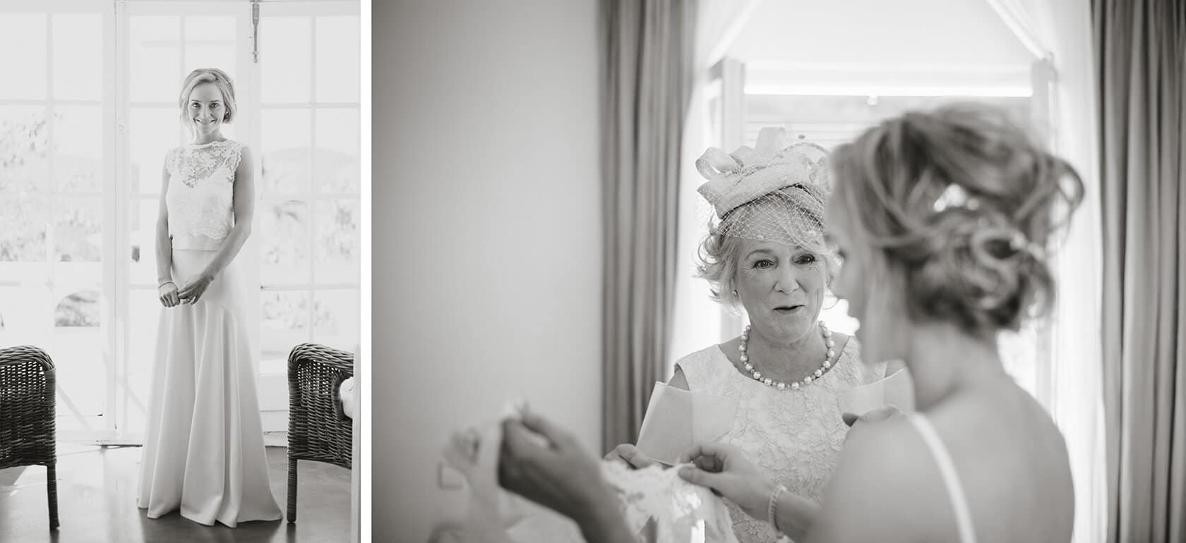 Bride and mother of the bride getting ready at Casanova Estate wedding venue. - Barcelona Wedding Photographer