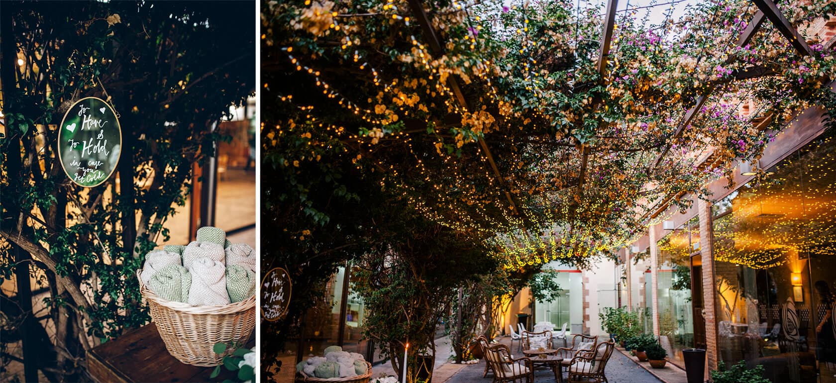 Hayley and Mark, a bride and groom, walk hand-in-hand at their wedding. - Barcelona Wedding Photographer