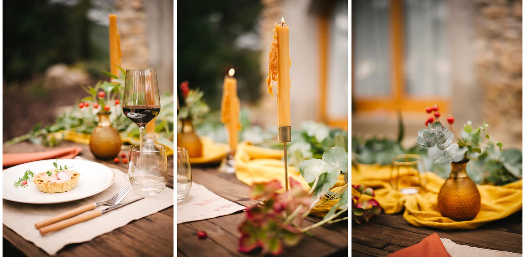 Romantic wedding photoshoot in Sitges with candles and wine. - Barcelona Wedding Photographer