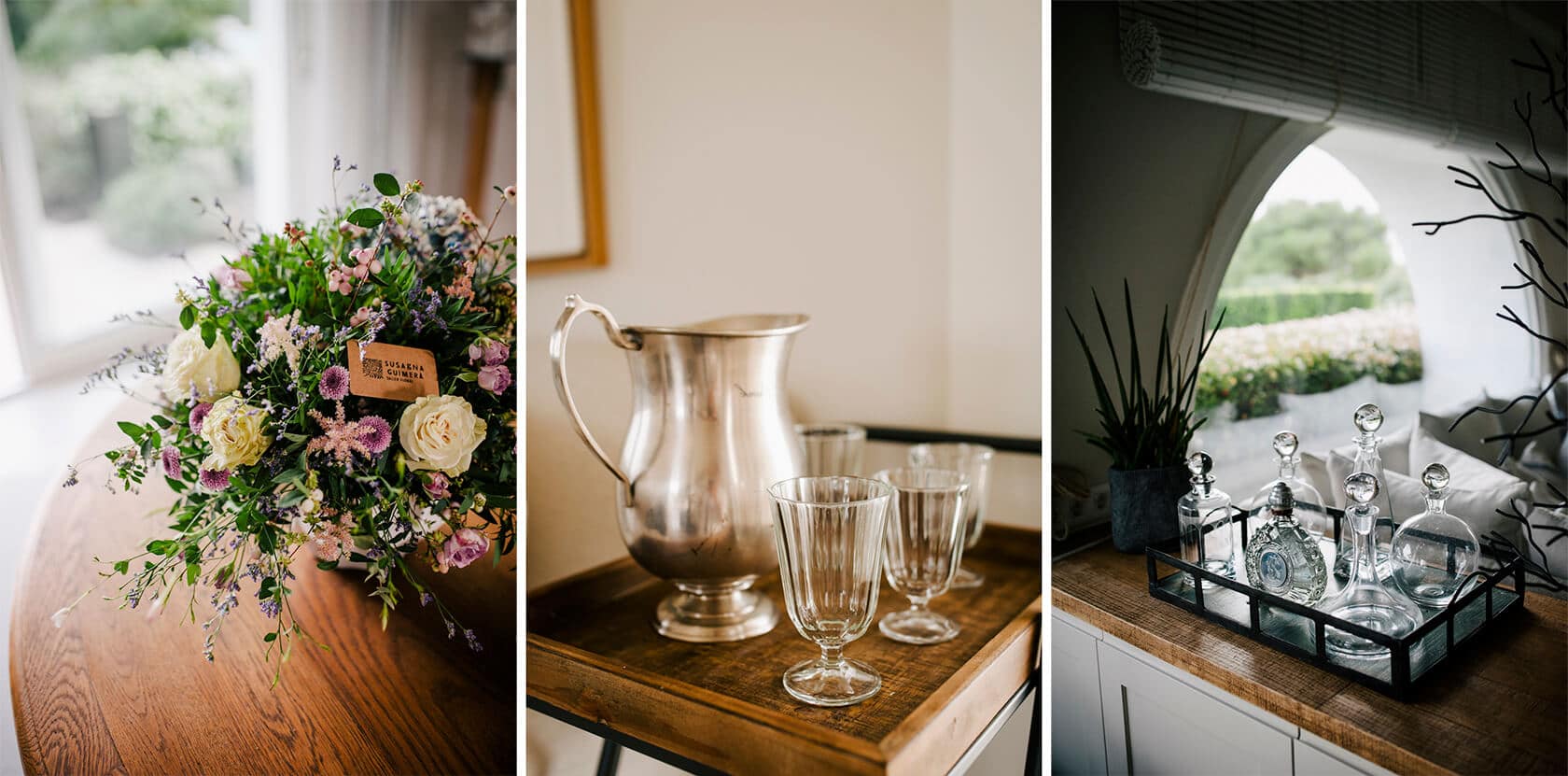 Hayley and Mark, a bride and groom, walk hand-in-hand at their wedding. - Barcelona Wedding Photographer