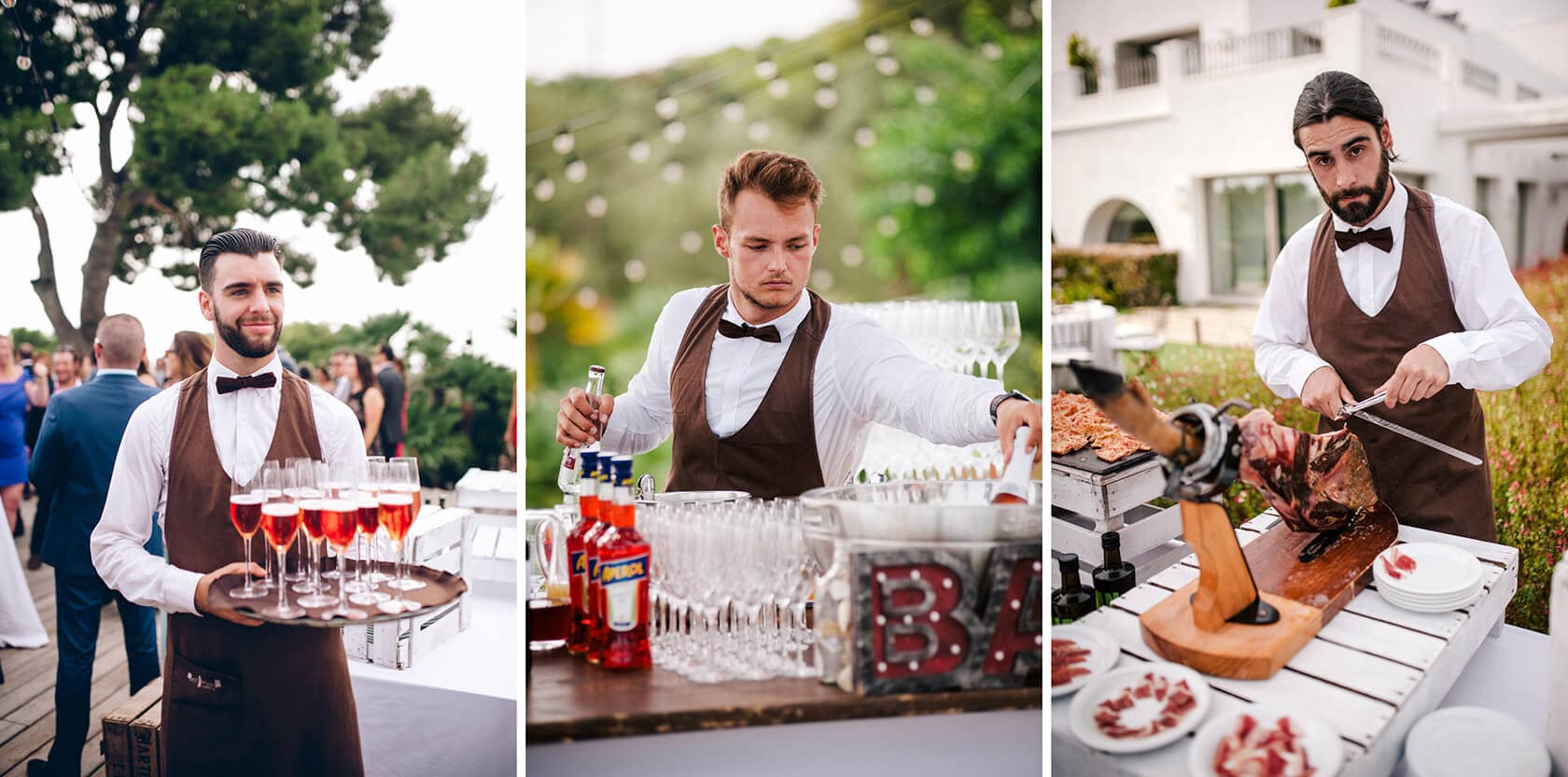Hayley and Mark, a bride and groom, walk hand-in-hand at their wedding. - Barcelona Wedding Photographer